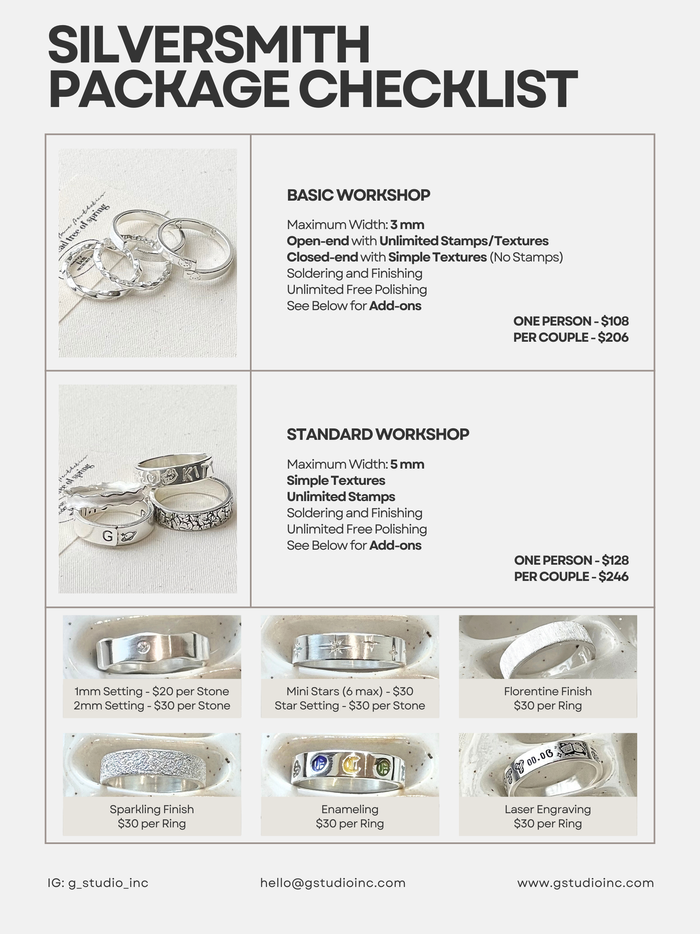GIFT CARD! SILVERSMITH Workshop Experience - Craft Your Own Memories!