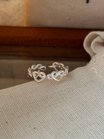 S925 Silver Wrapped Heart Ring