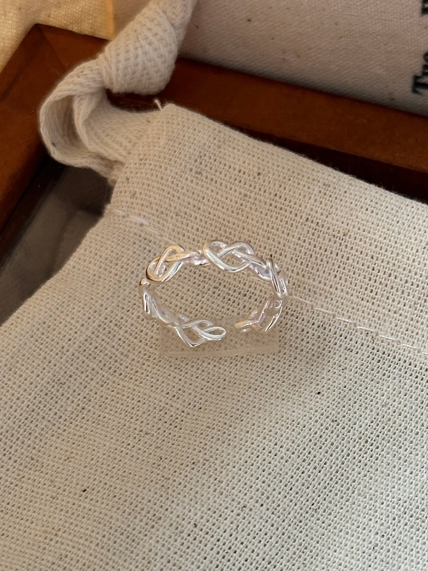 S925 Silver Wrapped Heart Ring