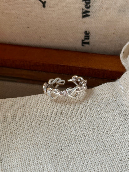 S925 Silver Wrapped Heart Ring