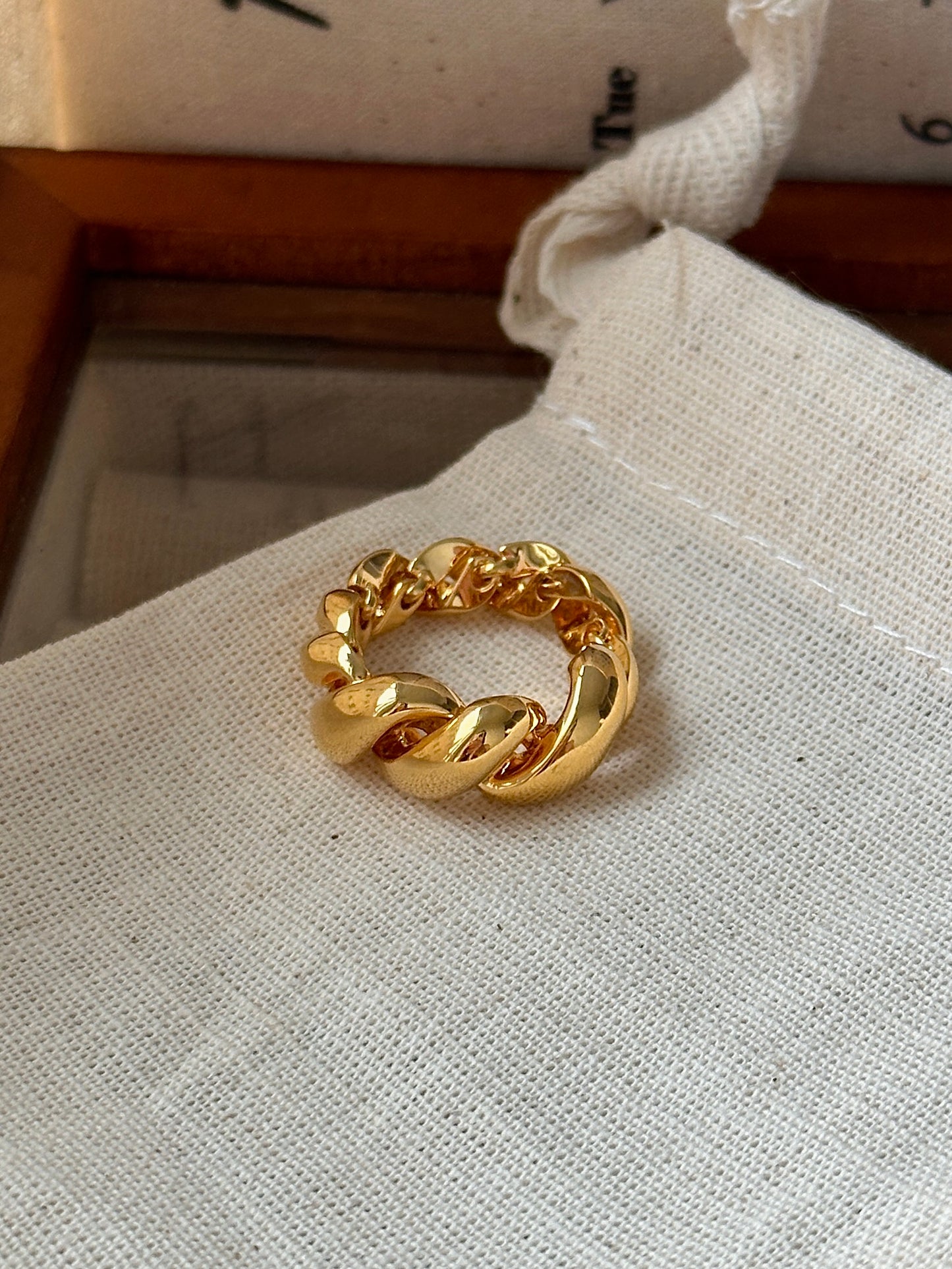 Gold Plated Niche Chunky Braided Ring