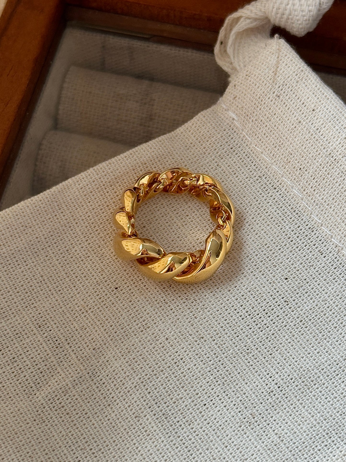 Gold Plated Niche Chunky Braided Ring