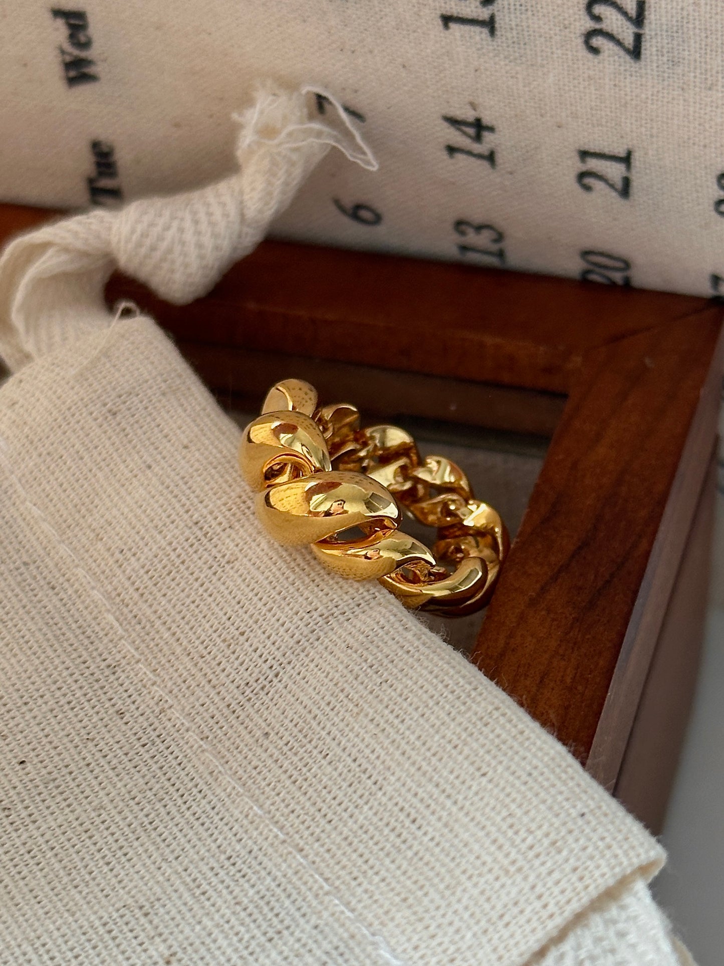 Gold Plated Niche Chunky Braided Ring