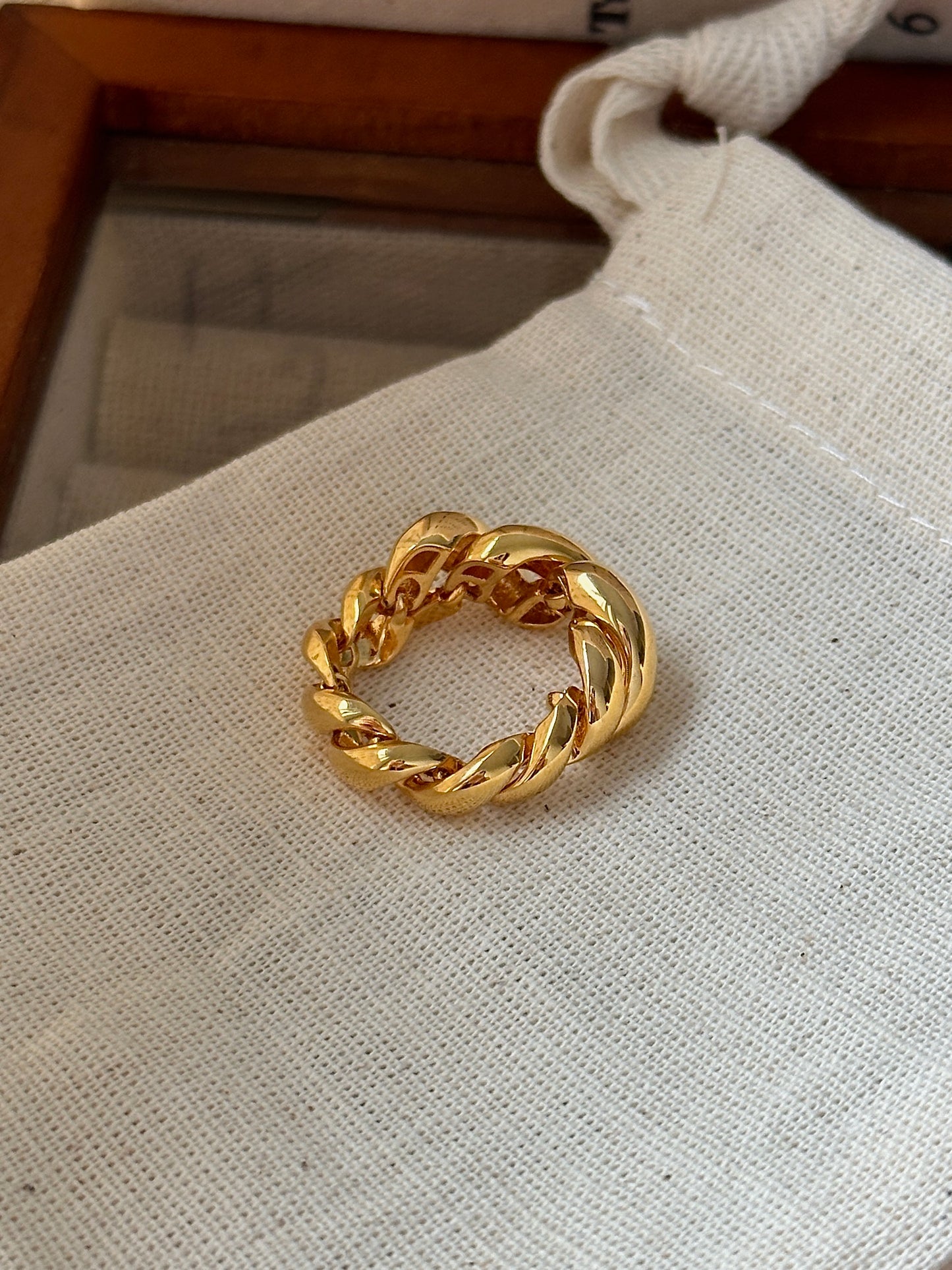 Gold Plated Niche Chunky Braided Ring