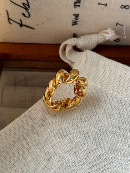 Gold Plated Niche Chunky Braided Ring